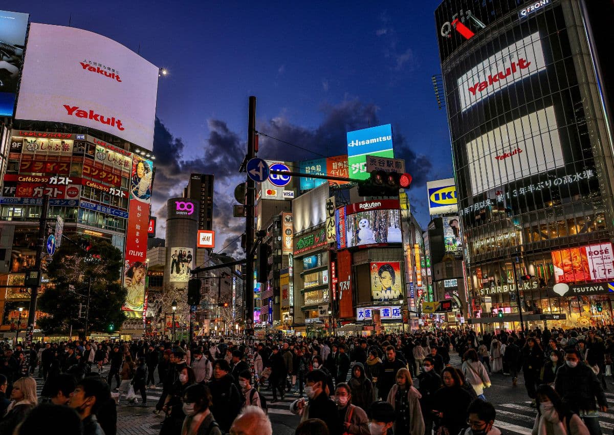 A Shibuya kereszteződés éjszaka, Tokió
