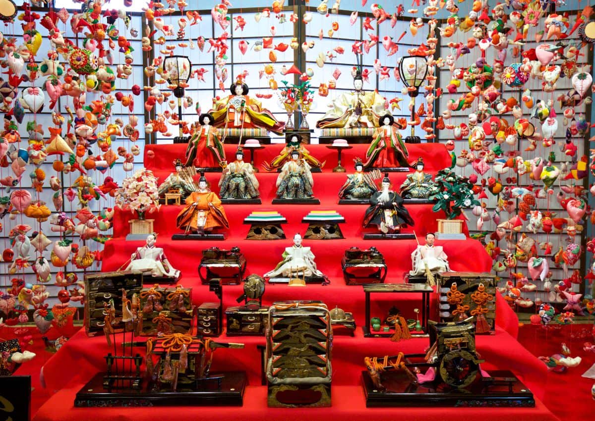 Kiállított Hina Matsuri babák Japánban