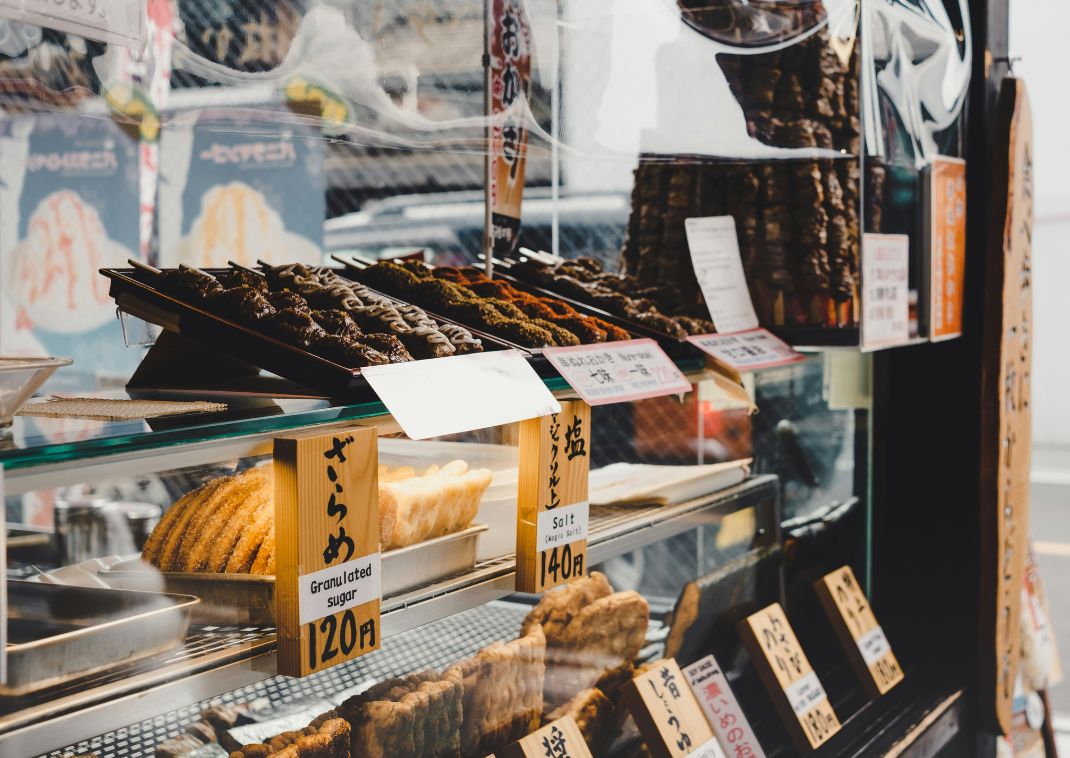 Utcai ételkirakat, Kawagoe, Saitama, Japán