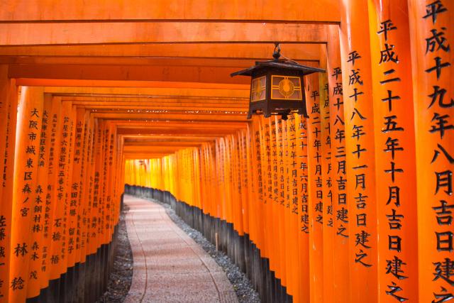 A Fushimi Inari nagyszentély torii kapui, Kiotó 