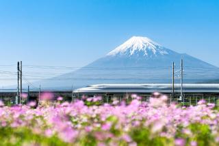 A sinkanszen és a Fuji-hegy