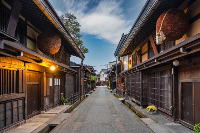 Takayama hagyományos utcája, Japán 