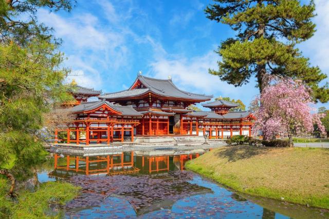 A Byodoin Templom tavasszal, Uji, Japán 