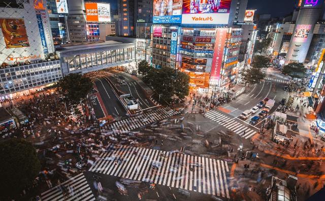 Shibuya híres kereszteződése, Tokió