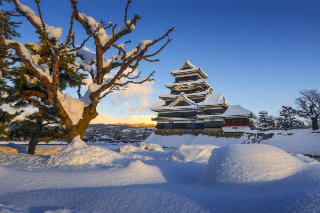 Matsumoto kastély télen