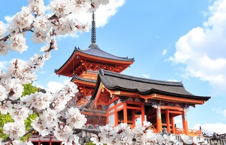 A Kiyomizudera templom tavasszal, Kiotó