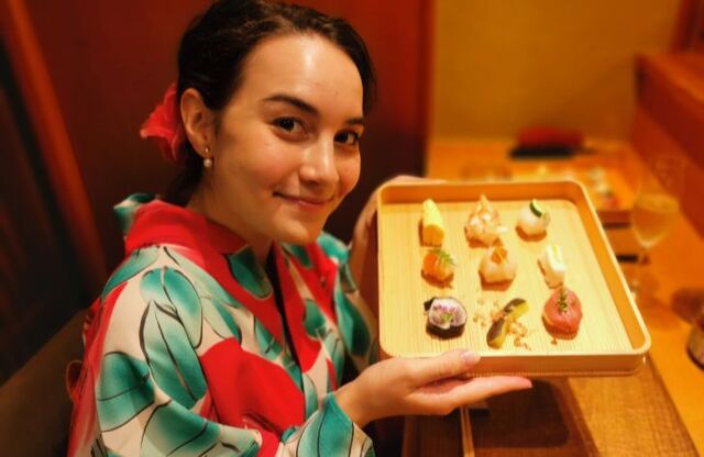 Kedvenc kiotói  éttermemben a kedvenc japán ételemmel
