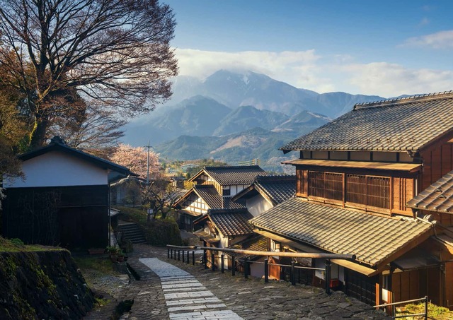 A kilátás a Magome-jukuból