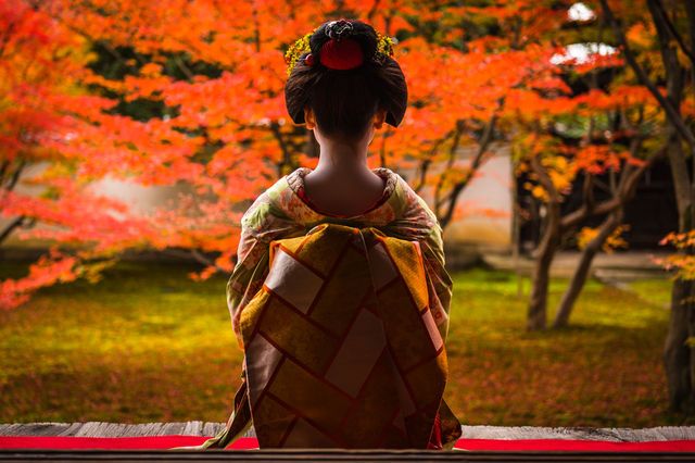 Vacsora maiko előadással, Kiotó
