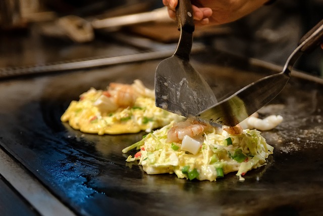 Okonomiyaki készítése sütőlapon