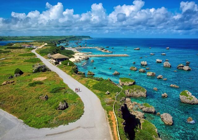 Miyakojima sziget látképe, Okinawa, Japán