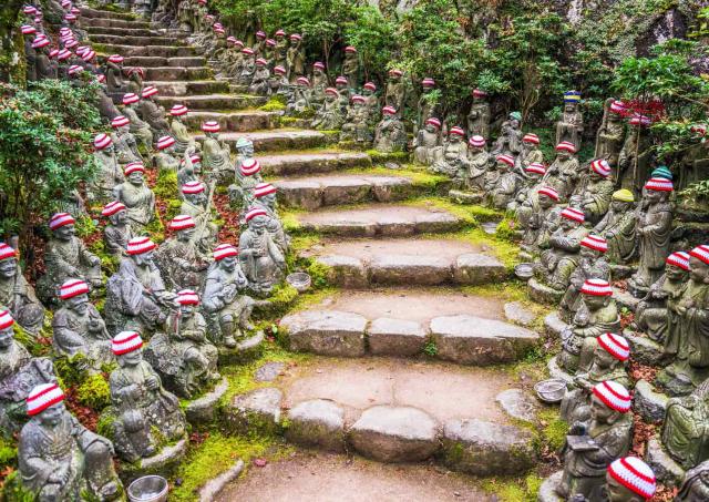 Jizo szobrok a Daisho-inben