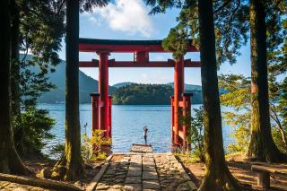 Hakone Torii, Ashi-tó, Japán