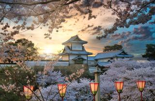 A Kanazawa kastély cseresznyevirágokkal