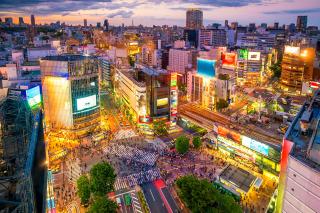 A Shibuya kereszteződés Tokióban